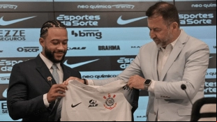 <p>Memphis Depay, star of the Brazilian Corinthians</p>