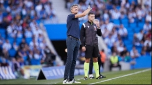 <p>Imanol Alguacil, coach of Real Sociedad</p>